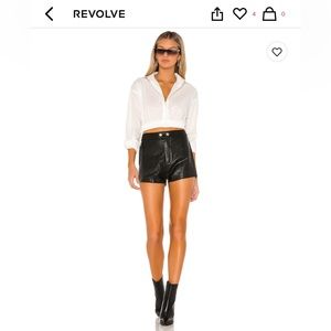 Superdown Faux Leather Moto Shorts